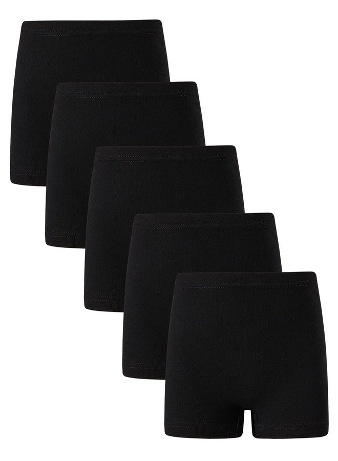 Winging Day Big Girls Black Solid Color Boyshort Underwear Size 12 (5-Pack) - Image 1